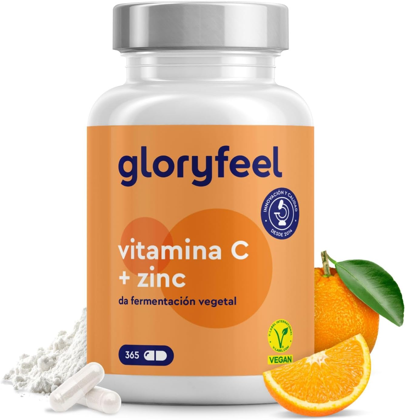 Vitamina C + Zinc – 365 Cápsulas – 1000Mg Vitamina C + 20Mg Zinc – Apoya El Sistema Inmunológico Y Reducen La Fatiga – Vitamina C Tamponada Con Protección Gástrica Y Ph Neutro – 100% Vegano
